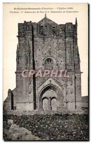 Ansichtskarte AK Saint Guenole Penmarch Rochers L Eglise Pardons Dimanche de Mai et Dimanche de Seplembre