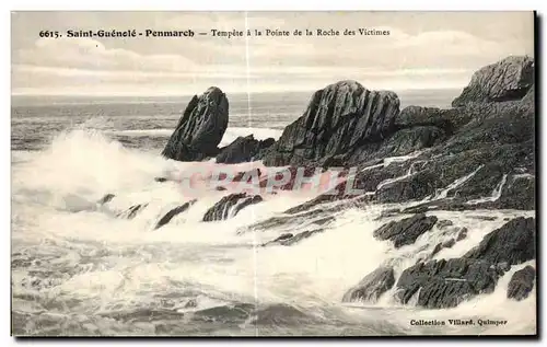 Cartes postales Saint Guenole Penmarch Tempete a la Pointe de la Roche des Victimes