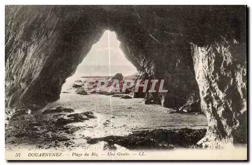 Ansichtskarte AK Douarnenez Plage du Riz Une Grotte