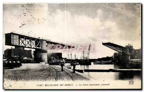 Cartes postales Port Militaire De Brest Le Pont tournant