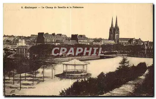 Cartes postales Quimper Le Champ de Bataille et le Prefecture