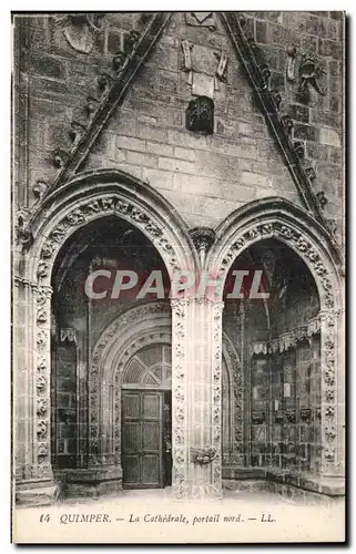 Cartes postales Quimper La Cathedrale portail nord