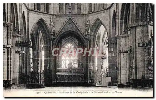 Cartes postales Quimper Interieur de la Cathedrale Le Maitre Autel et le Choeur