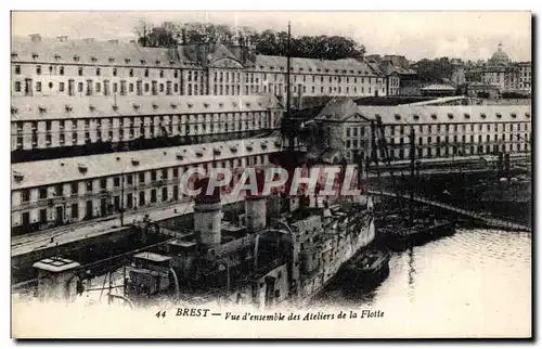 Cartes postales Brest Vue D ensemble des Ateliers de la Flotte Bateau