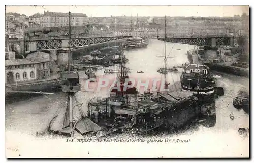 Ansichtskarte AK Brest Le Port de National et Vue generale sur L Arsenal Bateau