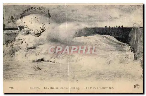 Cartes postales Brest Le Jetee un Jour de tempele The Pier a Stormy day