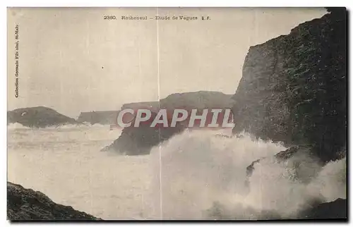 Cartes postales Rotheneuf Etude de Vagues