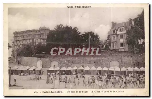 Cartes postales Saint Lunaire Un coin de la Plage le Golf Hotel et la Cotlere Enfants