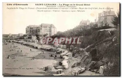 Cartes postales Saint Lunaire La Plage et le Grand Hotel