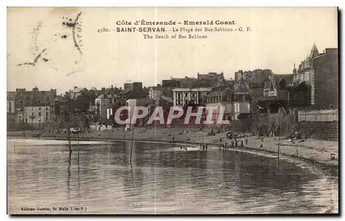 Cartes postales Cote d Emeraude Emerald Coast Saint Servan La Plage des Bas Sabloans The Beach of Bas Sablons