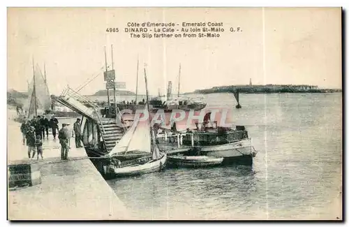 Cartes postales Dinard La Cale Au loin St Malo The Slip farther on from St Malo