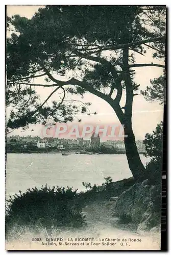 Cartes postales Dinard La Vicomte Le Chemin de Ronde au loin St Servan et la Tour Solidor