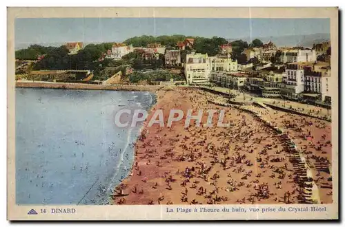 Cartes postales Dinard Plage a l Heure du Bain vue prise du Crystal Hotel