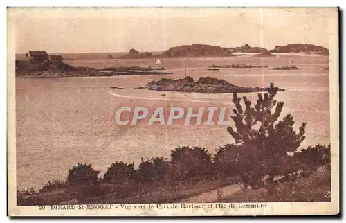 Cartes postales Dinard St Enogat Vue vers le Fort de Harbour et l lle de Cezembre