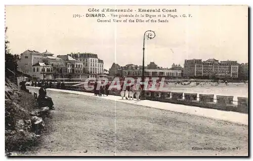 Ansichtskarte AK Dinard Vue generale de la Digue et la Plage General View of the Dike of the Sands