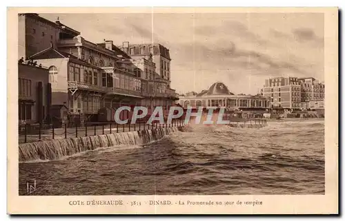 Cartes postales Dinard La Promenade un jour de tempete