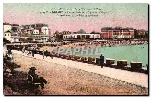 Ansichtskarte AK Dinard Vue generale de la Digue et la plage General View of the Dike of the Beach