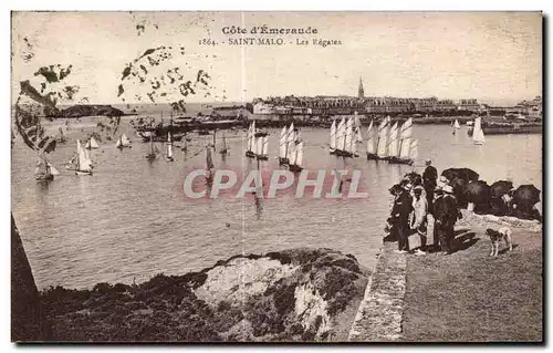 Ansichtskarte AK Saint Malo Les regates Bateaux