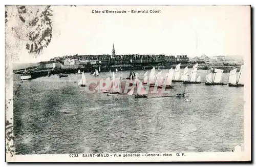 Ansichtskarte AK Saint Malo Vue generale General View Bateaux