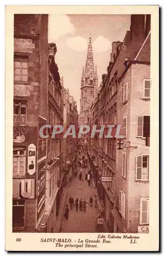 Cartes postales Saint Malo La Grande Rue The Principal Street