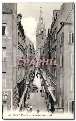 Cartes postales Saint Malo La Grande Rue