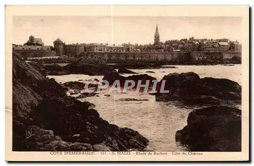 Ansichtskarte AK Saint Malo Etude de Rochers Cote du Chateau