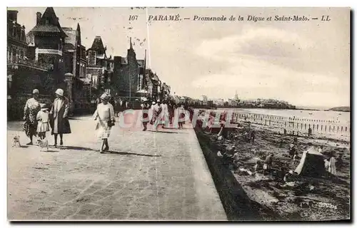 Cartes postales Parame Promenade de la Digue et Saint Malo