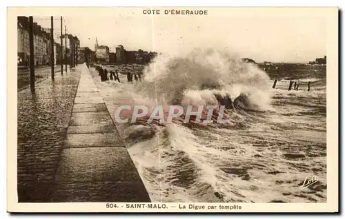 Cartes postales Saint Malo La Digue Par Tempete