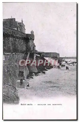 Cartes postales Saint Malo Escalier Des Remparts