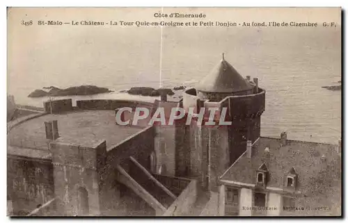 Ansichtskarte AK Saint Malo LeChateau La Tour Quie en Groigne et le Petit Donjon Au I ll de Cizembre