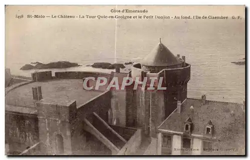 Cartes postales Saint Malo LeChateau La Tour Quie en Groigne et le Petit Donjon Au I ll de Cizembre