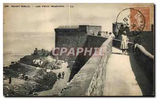 Ansichtskarte AK Saint Malo Les Vieux Remparts