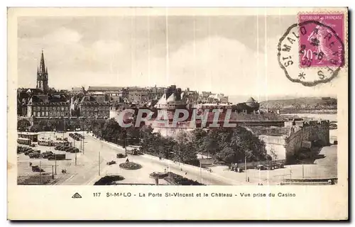 Ansichtskarte AK St Malo La Porte St Vincent et le Chateau Vue prise du Casino