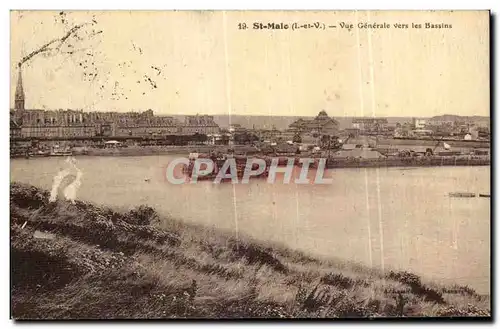 Cartes postales St Malo Vue Generale vers les Bassins