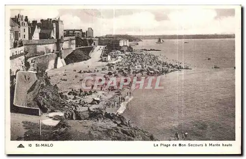 Cartes postales St Malo la Plage de Bon Secours a Maree haute