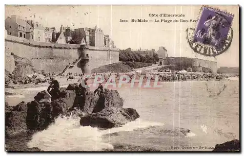 Ansichtskarte AK Cote d Emeraude St Malo La Plage du Bon