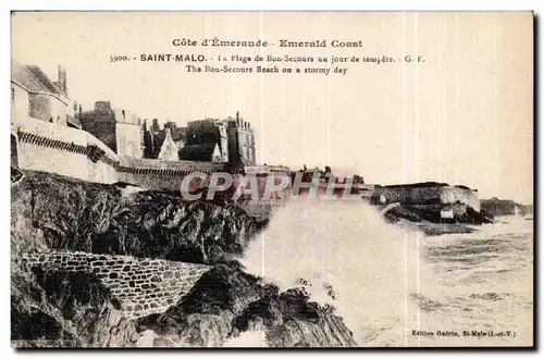 Cartes postales Cote d Emeraude Emerald Coast Saint Malo La Plage de Bon Secours