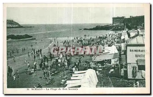 Ansichtskarte AK St Malo La Plage de Bon Secours