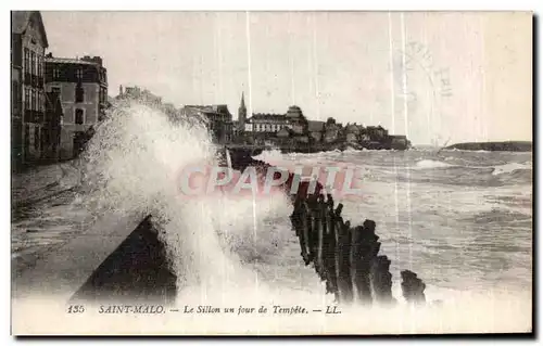 Ansichtskarte AK Saint Malo Le Sillon un jour de Tempete