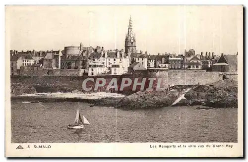 Ansichtskarte AK St Malo Les Remparts et la ville vus du Grand Bey