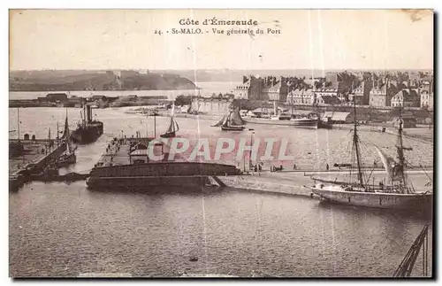 Ansichtskarte AK Cote d Emeraude St Malo Vue generale du Port