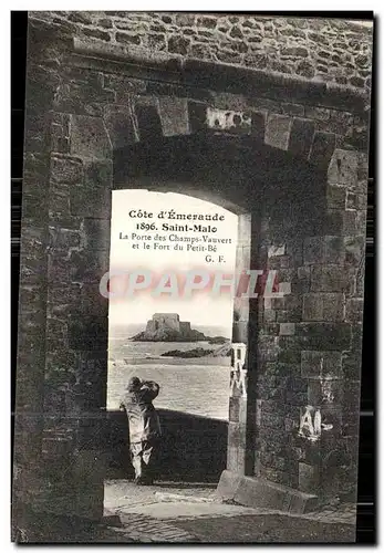 Ansichtskarte AK Saint Malo La Porte des Champs Vauvert et le Fort du Petit Be