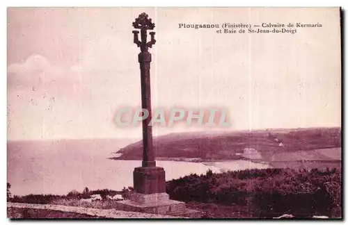 Ansichtskarte AK Plougasnou (Finistere) Calvaire de Kermaria et Baie de St Jean du Doigt