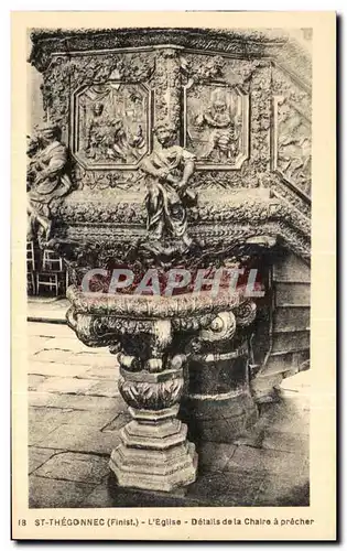 Cartes postales St Thegonnec (Finistre) L Eglise Details de la Chaire a Precher