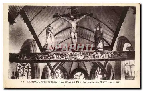 Cartes postales Lampaul (Finistere) La Grande Poutre Sculptee christ