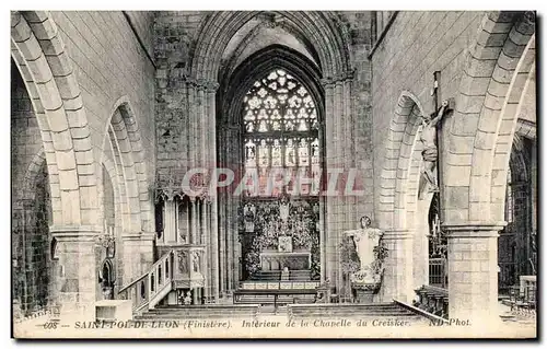 Ansichtskarte AK Saint Pol De Leon (Finistere) Interieur de la Chapelle du Creisker