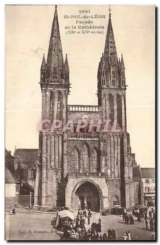 Cartes postales St Pol De Leon Facade de la Cathedrale