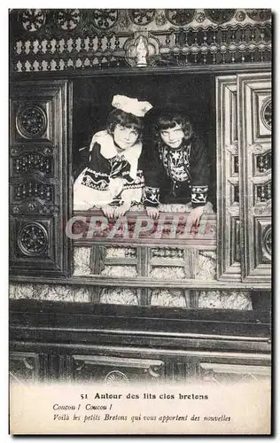 Cartes postales Autour den Lits cles bretons Coucou Enfants Folklore Costume Costume Bretagne