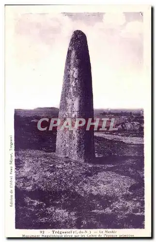 Cartes postales Tregaslel Le Menhir Monument Megalithlgue