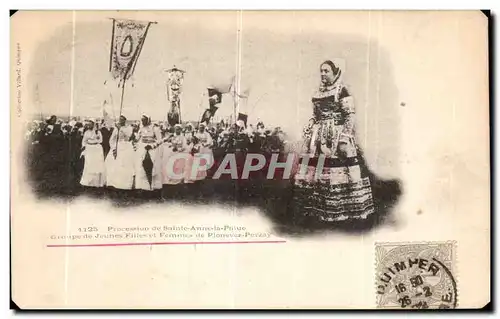 Cartes postales Procession de sainte Anne la palue Groupe Jeunes Filles et Femmes de Plonevez Porzay